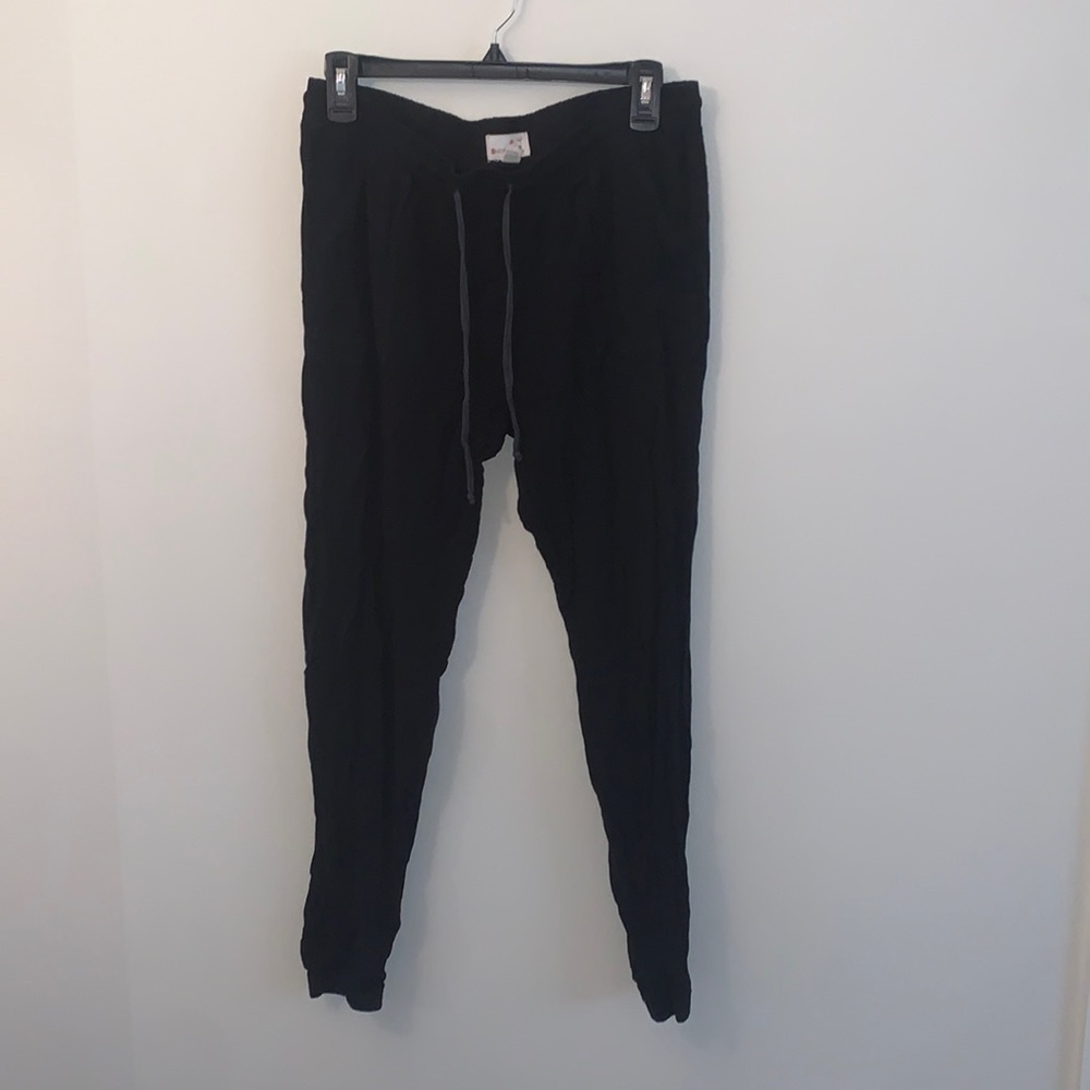 Black Front Tie Jogger